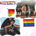 thumbnail image 1 of Drapeau Arc-en-Ciel Drapeau en Polyester, Support Drapeau Gay à Main, 1 of 6