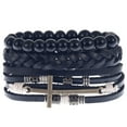thumbnail image 2 of Pulseras para mujer, regalos para mujeres y hombres, pulsera de cuero tejida vintage, juego de pulseras de cuero con guitarra de aleación, joyería de pulsera., 2 of 2