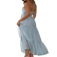 thumbnail image 4 of Robe Longue Y2k pour Femmes Bretelles Spaghetti Col en V Robe Maxi Dos Nu Vacances Anniversaire Plage Robe d'Été, 4 of 9