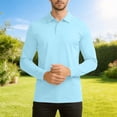 thumbnail image 7 of FRSASU Men's Long Sleeve Golf Shirts Lightweight UPF 50+ Sun Protection Cool Work Fishing Outdoor Shirts Light Blue-A, 7 of 7