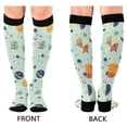 thumbnail image 4 of FORMRS Womens Knee High Socks Casual Long Thick Travel Daily Wear, 2 Pairs, Space Patterns, 4 of 6
