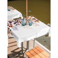 thumbnail image 2 of Outdoor Tablecloths with Umbrella Hole & Zipper, Brown Eucalyptus Leaves 54x54 Inch Square Tablecloths, Summer Botanical Watercolor Leaf Waterproof Table Cloth, Patio/Pool/Picnic Table Covers, 2 of 8
