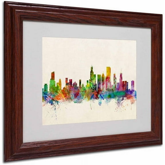 Trademark Fine Art "Chicago, Illinois" Canvas Art by Michael Tompsett, Wood Frame
