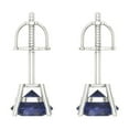 thumbnail image 4 of 1.5 Ct Round Cut Studs Blue Sapphire 18K White Solid Solid Gold Everyday Dainty Earrings Screw Back, 4 of 7