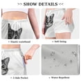 thumbnail image 6 of FORMRS Womens Swim Shorts Mesh Liner Quick Dry Casual Beach Board Bottom with Pockets, Sizes S-2XL, Black Cute Cat, 6 of 9