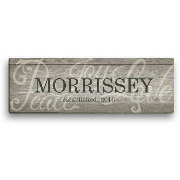 Joy, Love & Peace Personalized 6" x 18" or 9 x 27 Canvas