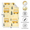 thumbnail image 3 of WOBOGO Yellow Kindergarten School Bus Pattern Kitchen Towel 4 Piece Large Cotton Dishcloth Premium Absorbency Set with Hanging Loop, 3 of 7
