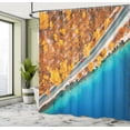 thumbnail image 4 of Ambesonne Ocean Shower Curtain, Road Autumn Trees Scenery, 69"Wx84"L, Earth Yellow Sea Blue, 4 of 4