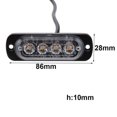thumbnail image 2 of 12V - 24V 4 Led Strobe Warning Light Strobe Grille Flashing Lightbar Truck Car Beacon Lamp Amber Yellow White Traffic light, 2 of 6