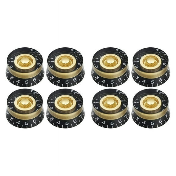 8Pcs Volume Tone Speed Control Knobs for LP Style Electric Guitar Parts, Transparent Golden