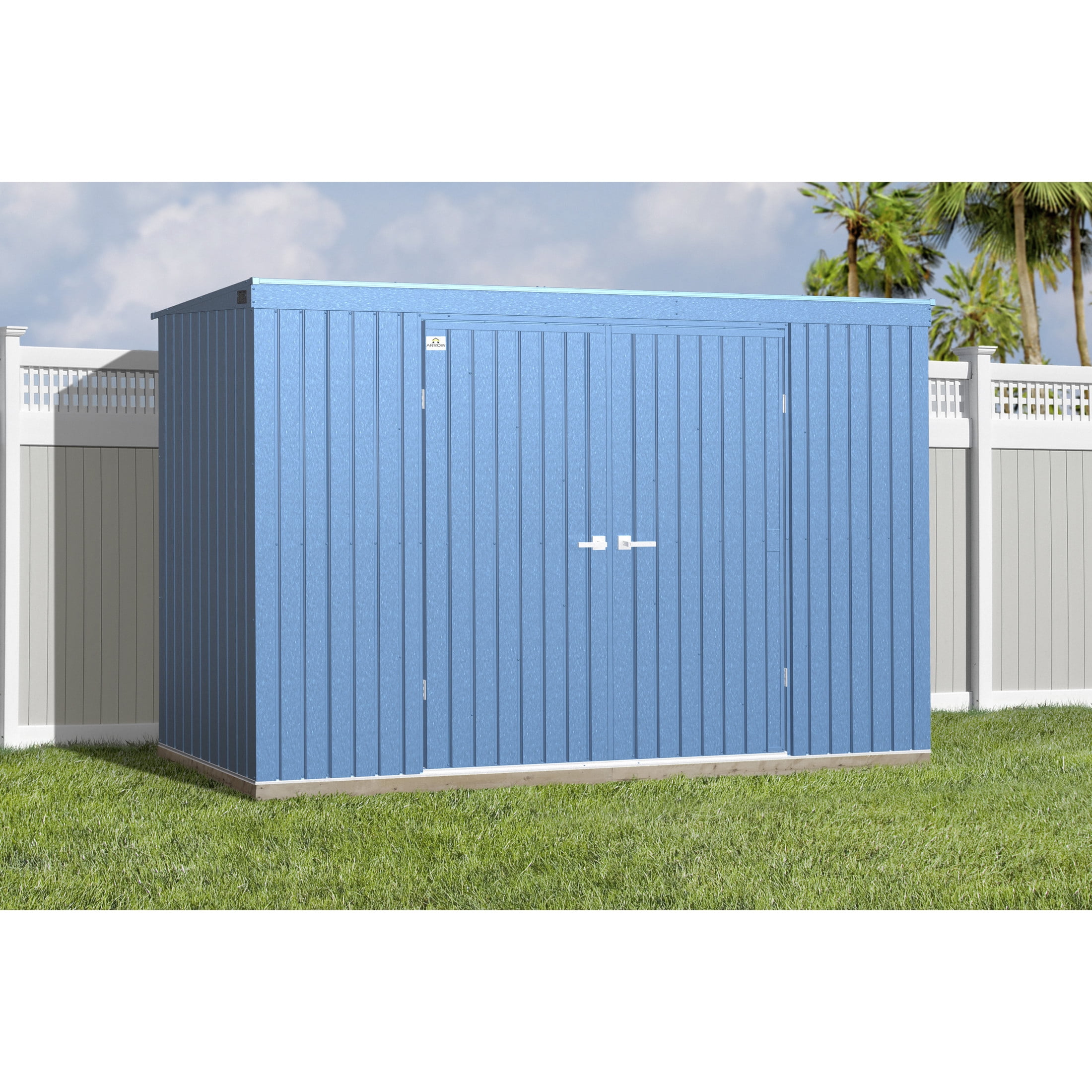 Arrow Elite 10 x 4 x 6 ft Blue Grey Steel Storage Shed
