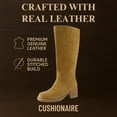 thumbnail image 3 of Cushionaire Sawyer Genuine Leather Tall Chunky Heel Womens Boots - Pull On Casual Knee High Boots for Women, 3 of 23