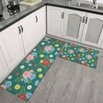 thumbnail image 2 of Pioneer Flower Floral Print Pattern Kitchen Rugs Sets Of 2, Anti Fatigue Non Slip Washable Floor Mats for Kitchen Sink Laundry, 17X30 Inch + 17X47 Inch, 2 of 6