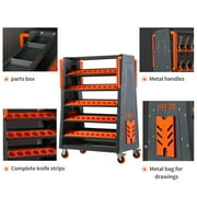 5-Tier Heavy Duty CNC Tool Cart with Wheels - Mobile Tool Holder Organizer for CAT40 & BT40 Taper Tools - Industrial Storage Solution for Workshop Factory Garage
