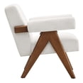 thumbnail image 3 of Armchair Accent Chair, Ivory White, Fabric, Wood, Living Kitchen Cafe Bistro Hospitality Restaurant, Modern Contemporary HB36174, 3 of 9