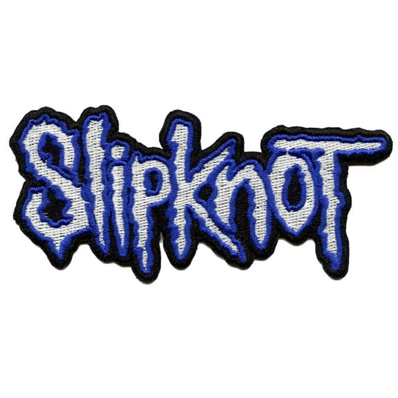 Slipknot Cut Out Logo Blue Border Woven Patch