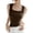 Coffee, variant on JULMCOMO Cotton Tank Tops for Women Square Neck Slim Fit Comfy Casual Tank Tops Sleeveless Summer Basic Shirts Army Green XL