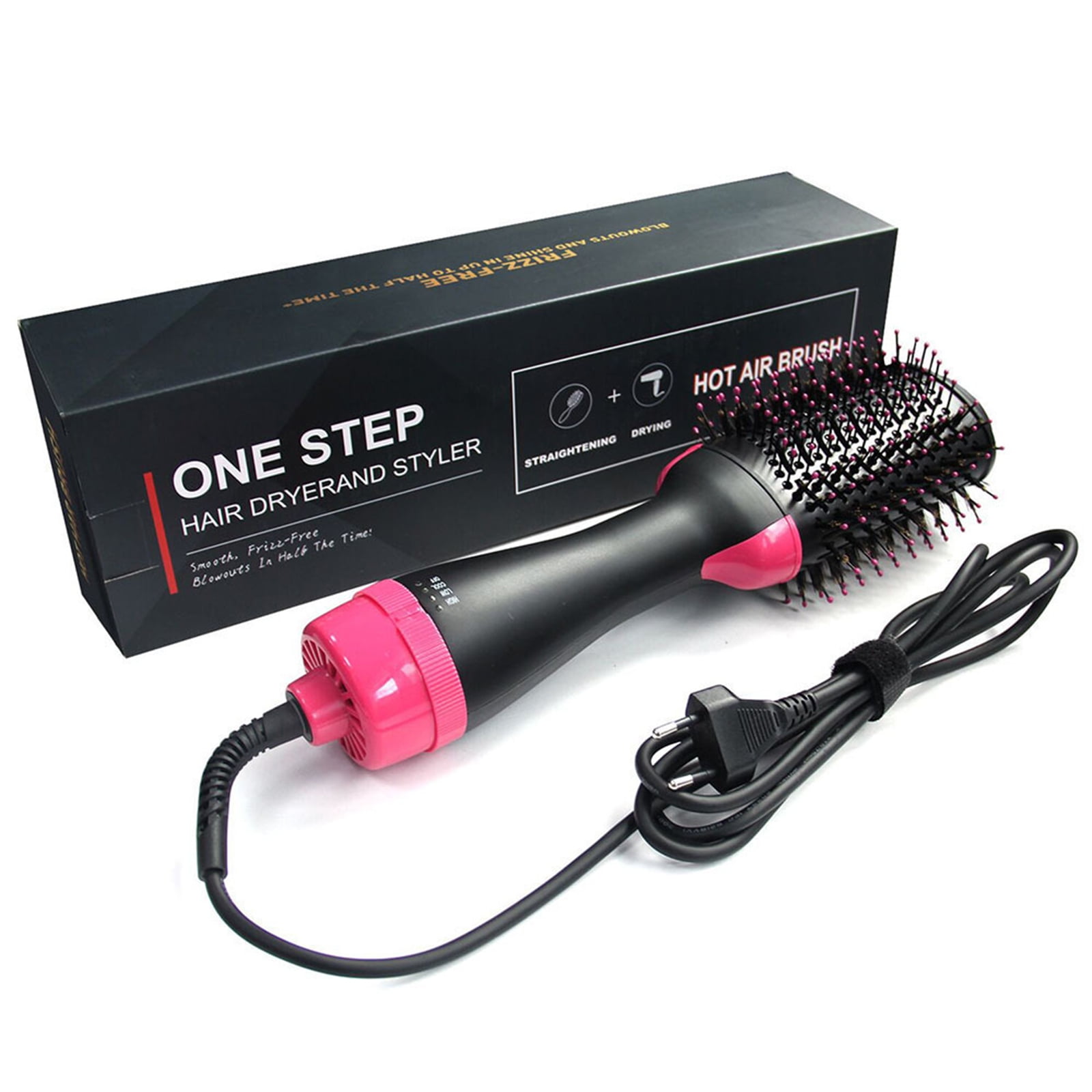 3 In 1 One Step Hair Dryer and Styler Volumizer, Hot Air Brush, All in One,  Professional , Leightweight Body, Negative Ion Generator, For All Hair  Textures, Anti-Scald Feature, High Power, Black -