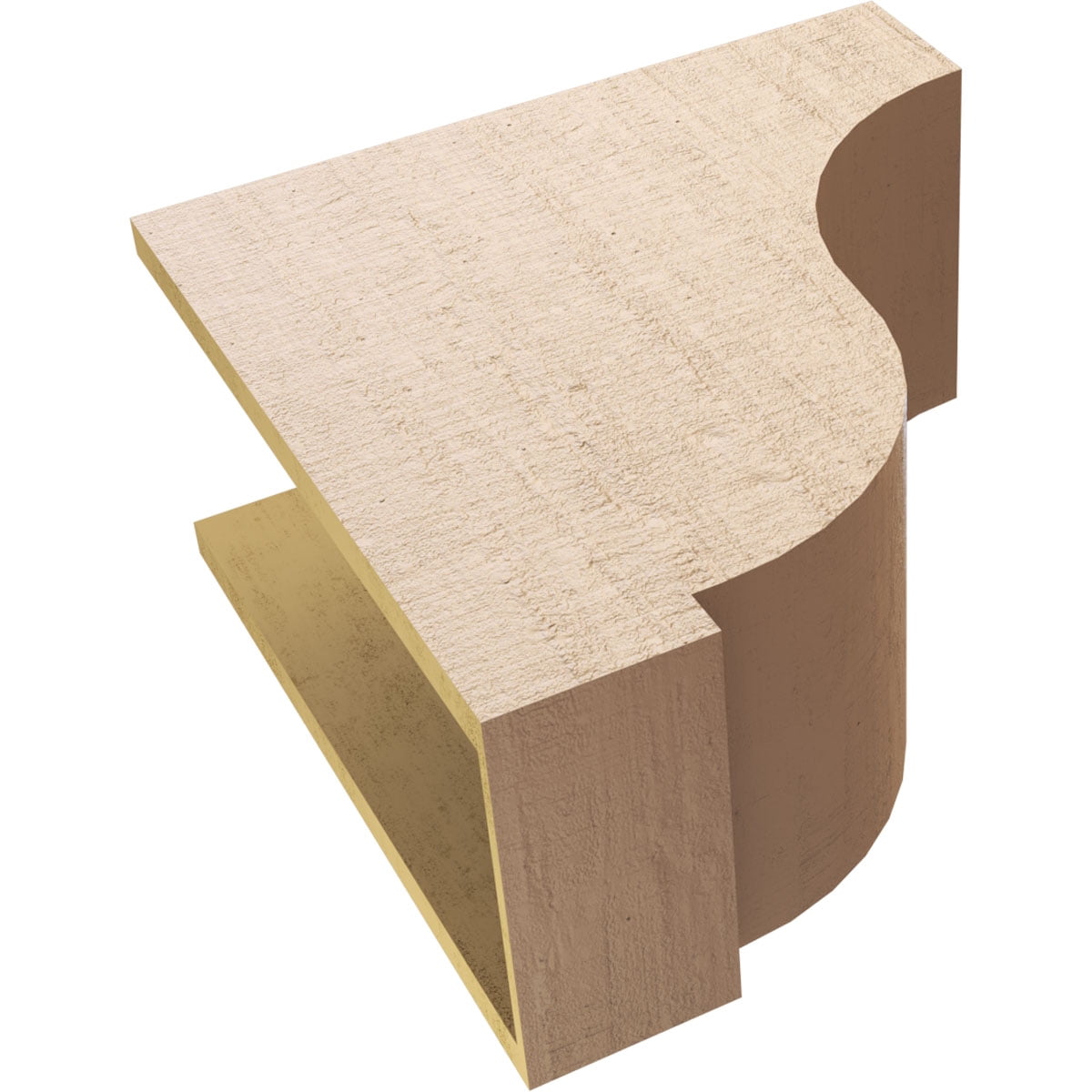 10"W x 20"D x 20"H Classic Van Buren Rough Cedar Woodgrain TimberThane Corbel, Primed Tan