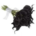 thumbnail image 4 of Morttic 24pcs Calla Lily Bridal Wedding Bouquet Latex Real Touch Artificial Flowers Arrangement for Home Office Party Decor (Black), 4 of 9