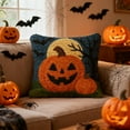 thumbnail image 4 of Gancho LAPATAIN para adultos y niños con diseño de calabaza de Halloween, lienzo estampado en color, funda DIY, manualidades para principiantes, bordado a mano, hogar, 17 x 17 pulgadas 2, 4 of 5
