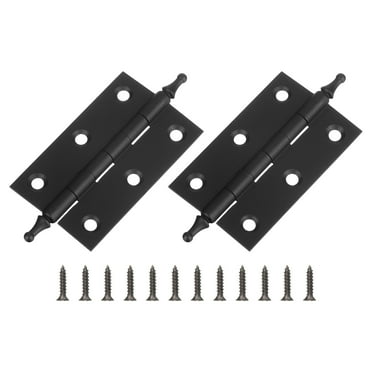 2Pack 2.5 x 0.91 Inch Door Hinge Solid Brass Hinge with Mounting Screws, Black