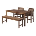 thumbnail image 1 of Walker Edison 4-Piece Chevron Outdoor Patio Dining Set in Dark Brown, 1 of 5