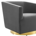 thumbnail image 6 of Modway Twist Performance Velvet Swivel Chair in Gold & Charcoal, 6 of 8