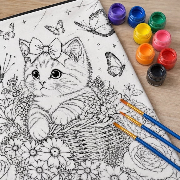 AMARHH DIY Doodle Coloring Blanket with 24 Coloring Pens, Soft Velvet Washable Custom Art Throw Blanket, Creative Craft Home Decor Holiday Gift for Adults