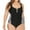 Black, variant on SWSMCLT Women's Swimsuit Padded Long Torso Bathing Suit Sexy Plus Size One Piece Cut Out Beach Black 16