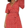 thumbnail image 5 of FASHIONWT Women Floral V-Neck Irregular High Waist Strap Wrap Dress, 5 of 6