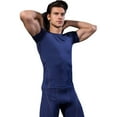 thumbnail image 2 of Active Men's Compression Short Sleeve Athletic T-Shirt with Moisture-Wicking Stretch Fabric for Training and Workouts - Medium, Navy, 2 of 6