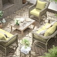 thumbnail image 6 of Kimunuk Outdoor Seat Cushion Set, 24" X 24" X 4" Water-Resistant & Fade-Resistant Patio Furniture Replacement Cushions with Handle and Straps for Sofa Chair, Light Yellow, 6 of 7