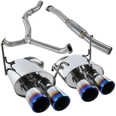 Spec-D Tuning For 2008-2014 Subaru Impreza Wrx Sti Sedan S/S Quad Burnt Tip Catback Exhaust System 2008 2009 2010 2011 2012 2013