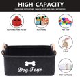 thumbnail image 5 of Contenedores de almacenamiento para juguetes para perros, con mango de madera, cesta de almacenamiento plegable para suministros para mascotas, cesta/contenedor de almacenamiento (gris oscur, 5 of 5