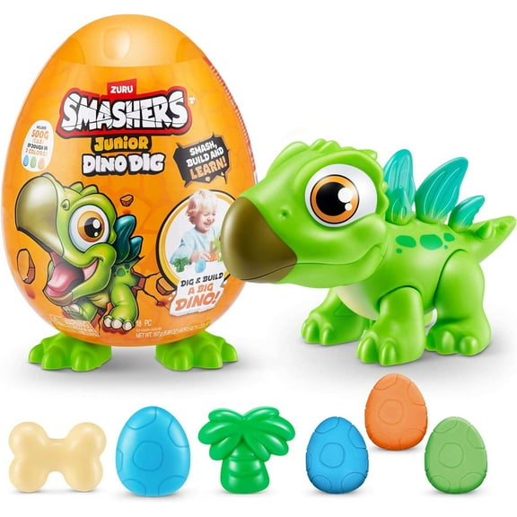 ZURU Smashers Junior Dino Dig Kids Mystery Dinosaur Egg, Egg