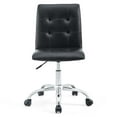 thumbnail image 3 of Pemberly Row Modern Faux Leather Armless Mid Back Office Chair in Black, 3 of 5