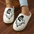 thumbnail image 3 of XIMIN Women Halloween Slippers Fun Cute Holiday House Shoes Fluffy Warm Slipper Cute Spooky Pumpkin Goth Ghost Slippers Plush Fuzzy Fluffy Fall Winter Shoes, 3 of 8