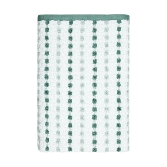 Mainstays Performance Cotton Bath Towel, Super Soft Quick Dry Fade Resistant, Green Dot Pattern