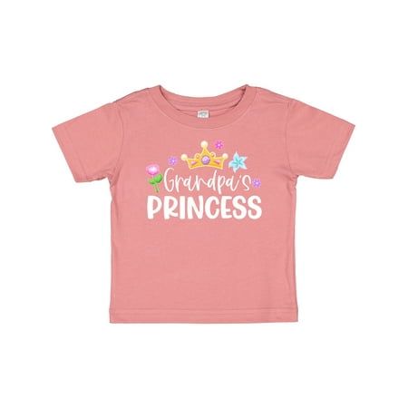 

Inktastic Grandpa s Princess Crown and Flowers Gift Baby Girl T-Shirt