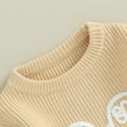 thumbnail image 4 of Okbabeha Toddler Baby Girl Boy Halloween Sweater/Romper Knit Chunky Ghost Sweaters Oversized Onesie Cute Winter Clothes, 4 of 7