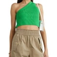 thumbnail image 1 of VISgogo Camisola Femenina, Color Sólido Un Hombro Tejido Chaleco Sin Respaldo Crop Tops Traje De Verano, S/M/L VISgogo moda, 1 of 7