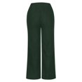 thumbnail image 6 of YIFUNIN Women's Solid Color Corduroy Straight Leg Pants, Loose Fit Casual Trousers for Fall Winter, Comfortable Ribbed Fabric Fashion,Dark Green XL, 6 of 6