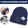thumbnail image 5 of AYAMAYA Unisex Beanie Hat with LED, Rechargeable Knitted Winter Warm Hats with Headlamp for Outdoor Camping Hiking, Blue, 5 of 7