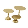 thumbnail image 4 of Soporte de metal para tartas y cupcakes de 3 piezas, base estable y versátil con pedestal alto. Dorado, 4 of 9