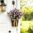 thumbnail image 6 of Artificial Morning Glory Hanging Basket Outdoor, UV Resistant Waterproof Faux Flower Decor for Porch Gate Fence, No Maintenance Realistic Home Garden Decor, 6 of 6