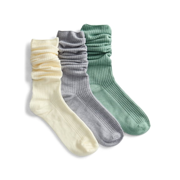 Joyspun Women’s Slouch Elevated Dress Socks, 3-Pack, Shoe Sizes 4-10