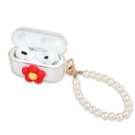AirPods Pro / 3 Protective Case MINI-FACTORY Silicone Cute 3D Flower Pattern Heavy Duty Case Cover with Pearl Chain price history on PriceWatchPro
