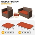 thumbnail image 6 of Snubbull 3 Pack, 36"x 18" Outdoor Patio Seat Cushions Replacement Covers Fit for 4 Pieces 4-Seater Wicker Rattan Patio Conversation Set Loveseat Chair Couch Furniture, Cover Only,Orange, 6 of 8