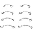 thumbnail image 1 of 18G/16G/14G Implant Grade Titanium Bent Curved Barbell Banana Rook Front Helix Eyebrow Rings Vertical Labret Piercing, 1 of 5